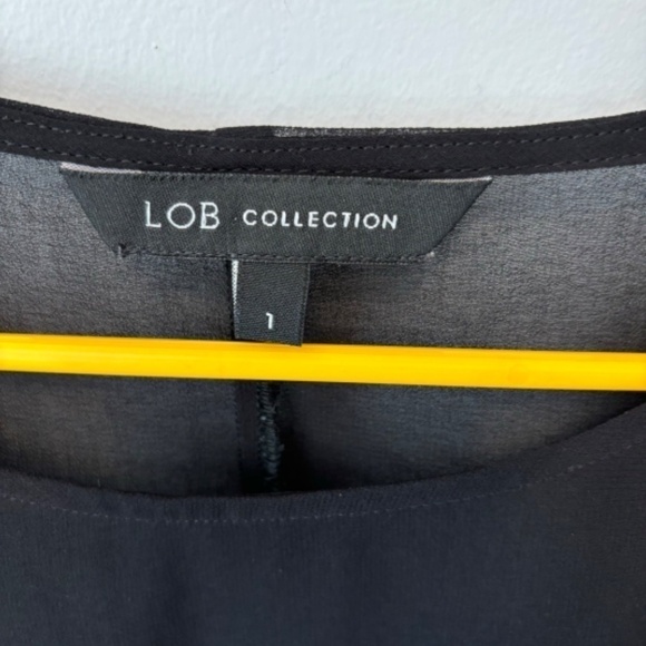 LOB Collection, Women's Knit Long Sleeve Top with a Chiffon Body, Black, SZ M - Picture 9 of 9